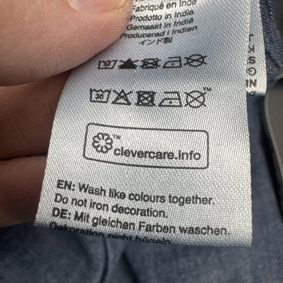 Universal Works Hi Water Indigo Chambray Crop Trouser Pant Elastic Waist Sz 32 - Picture 8 of 11